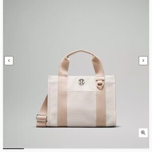 lululemon athletica Beige and White Tote Bag